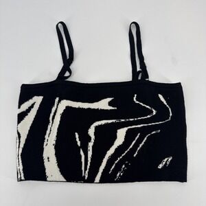 Rehab Lab Woman LRG Soft Black And White Halter/Tube Top Y2K Zebra Grunge Edgy